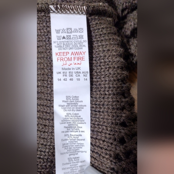 NWT PrettyLittleThing Crochet Plunged Maxi Dress Womens 10 Brown Boho Retro 90s - Picture 10 of 10